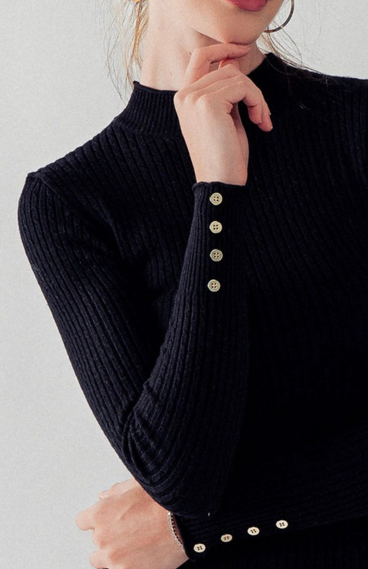 Black knit top