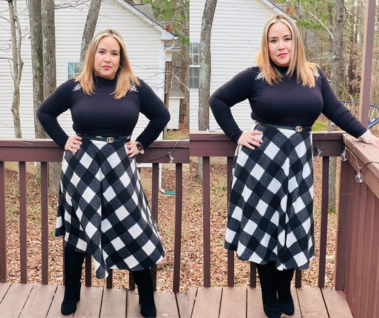 Black Plaid Skirt