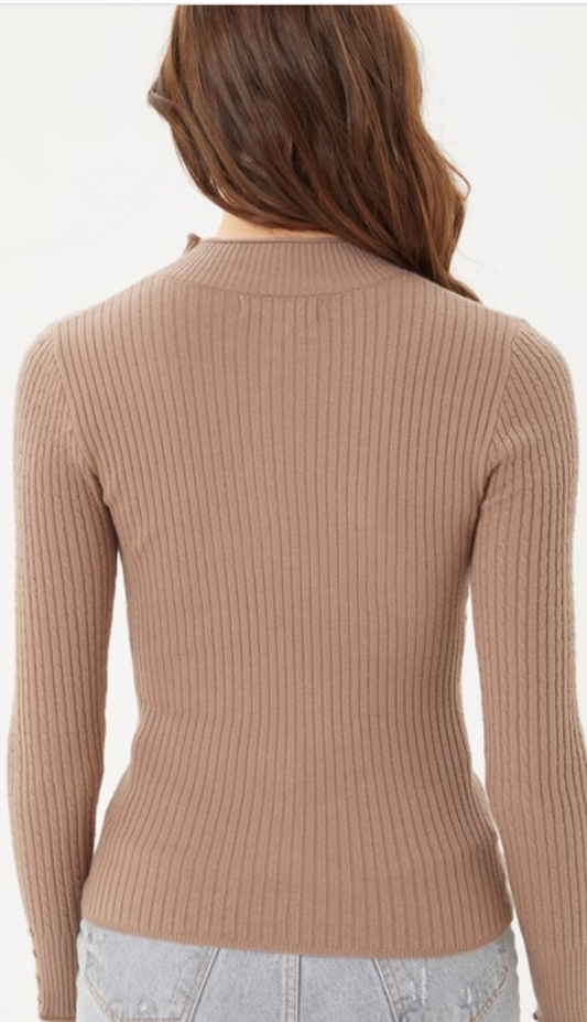 Coco Brown Knit Sweater Top