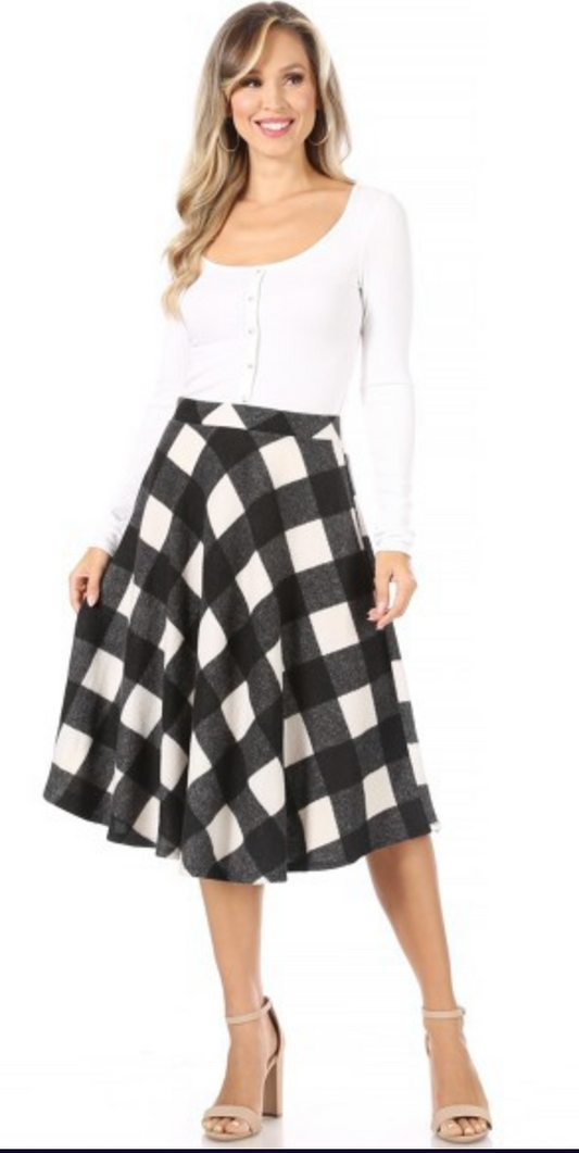 Black Plaid Skirt