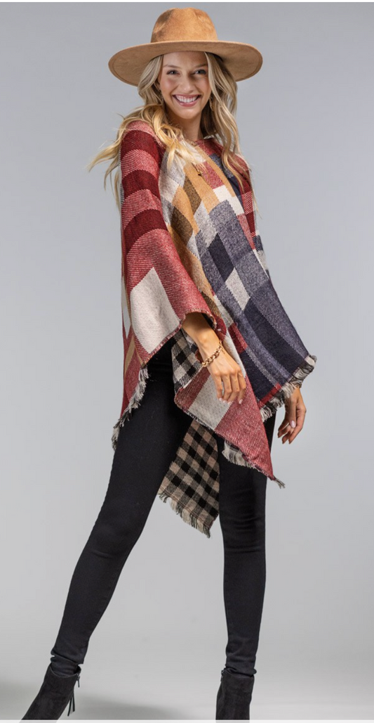 Plaid Poncho