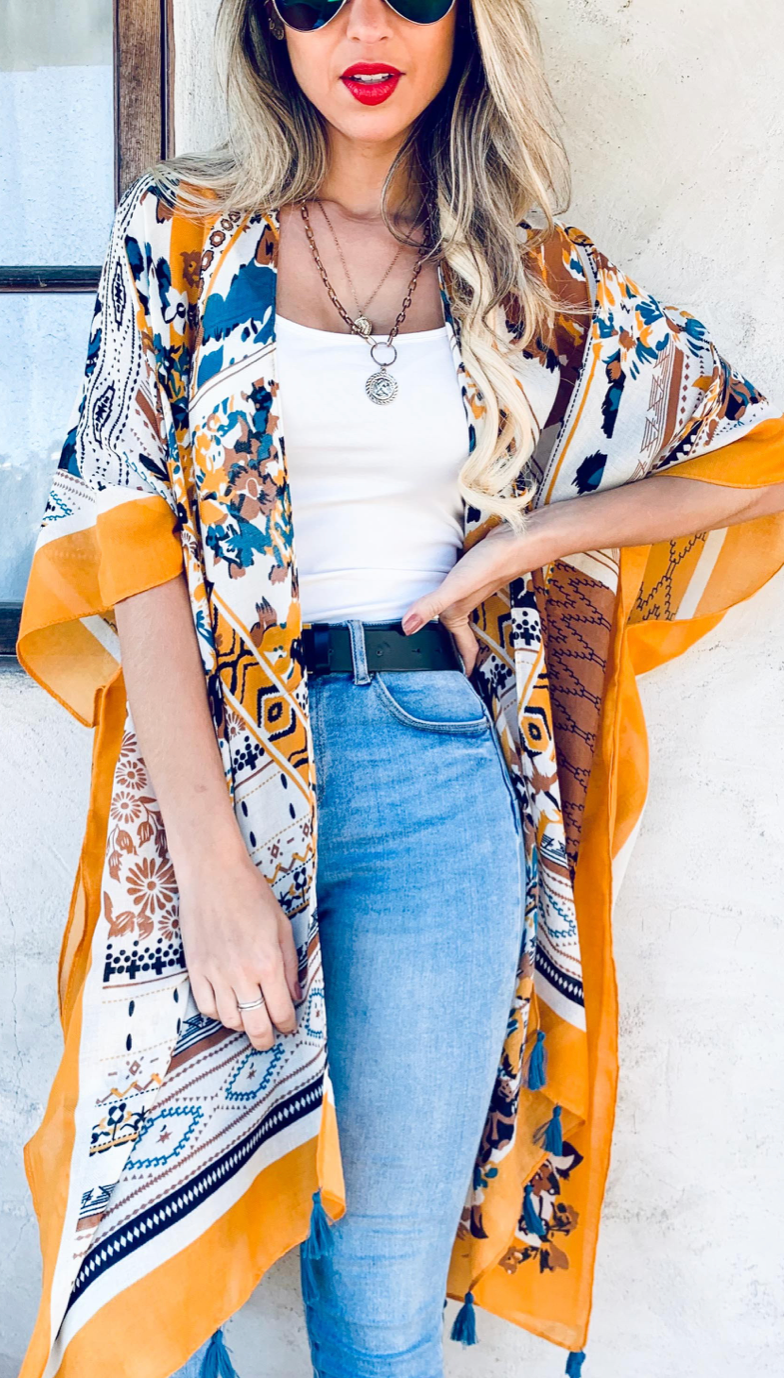 Multi Print Kimono