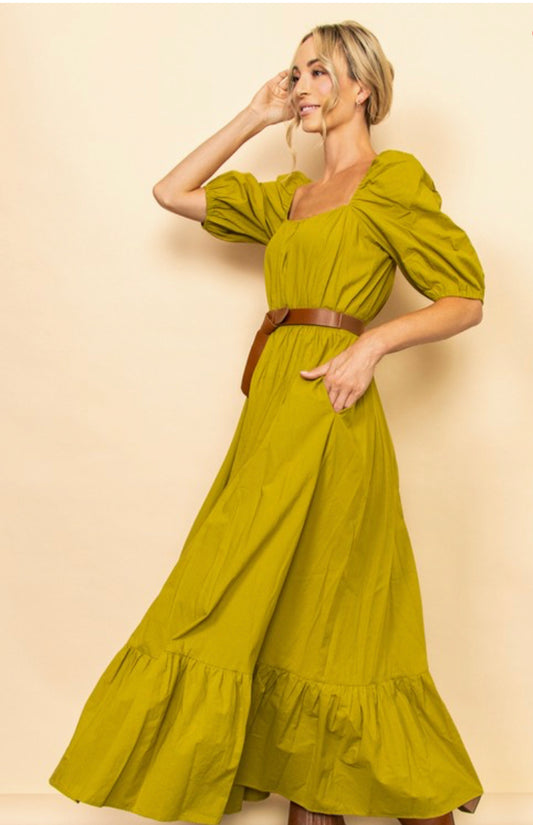 Boho Dress-Lt Olive