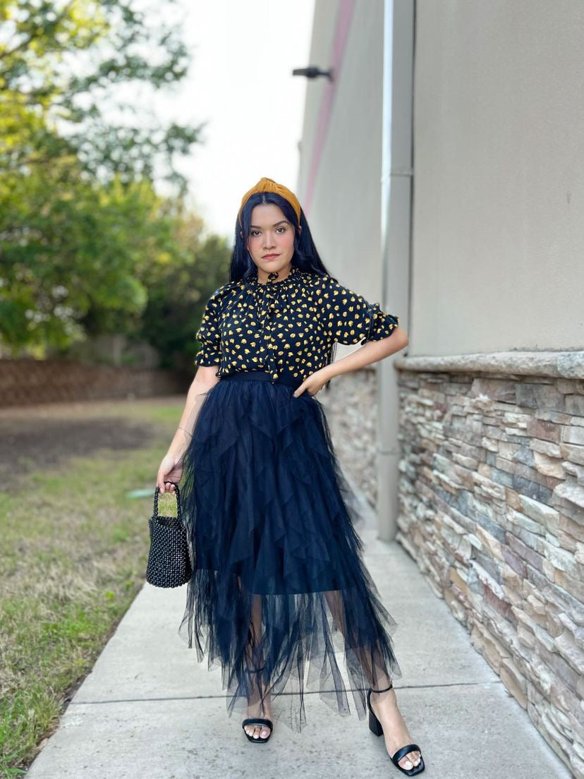 Midi Ruffle Skirt