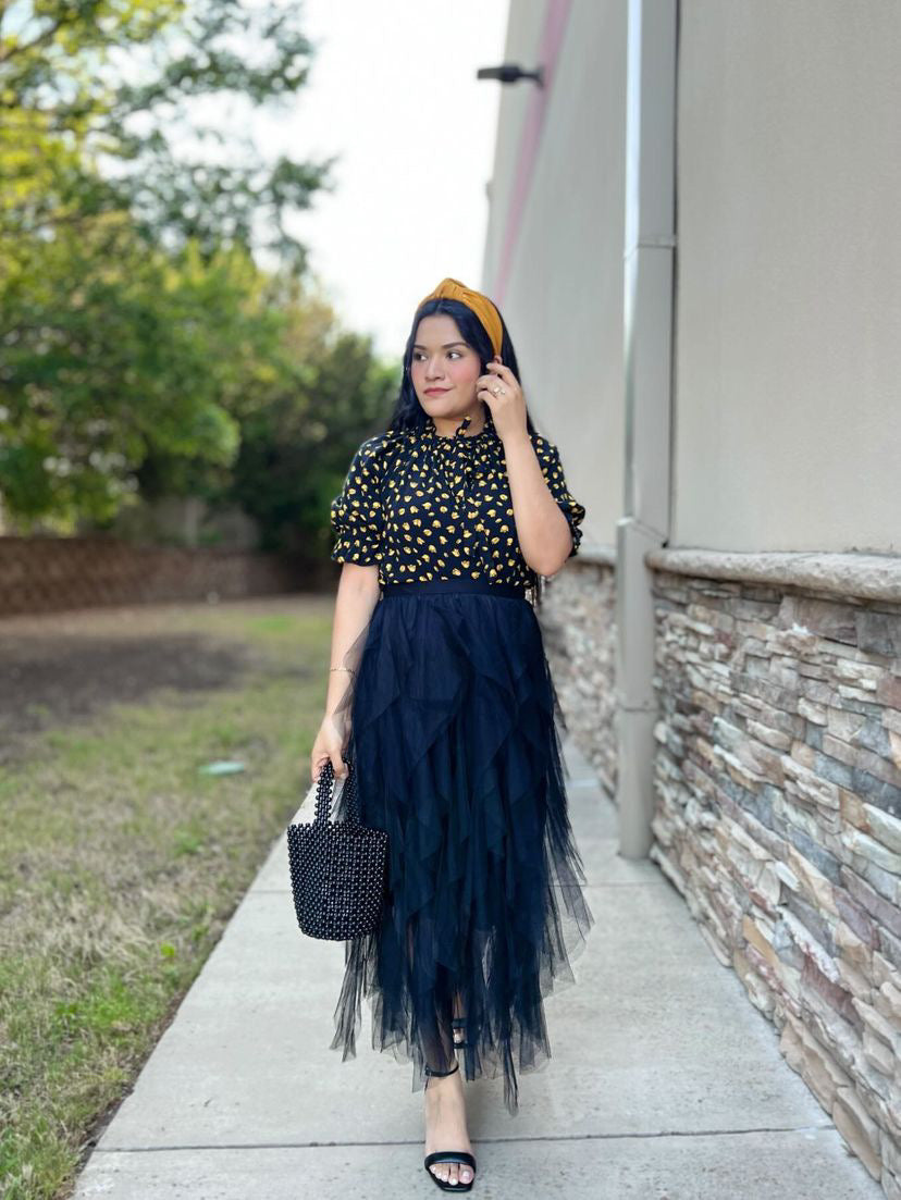 Midi Ruffle Skirt