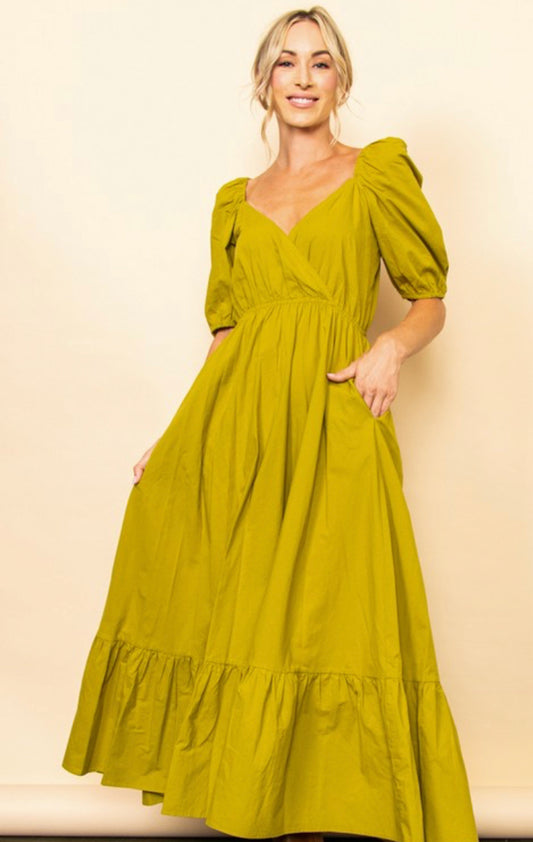 Boho Dress-Lt Olive